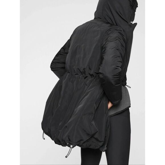Athleta Snow Down Reversible Parka Jacket Black SIZE S Hooded Puffer - Picture 2 of 16